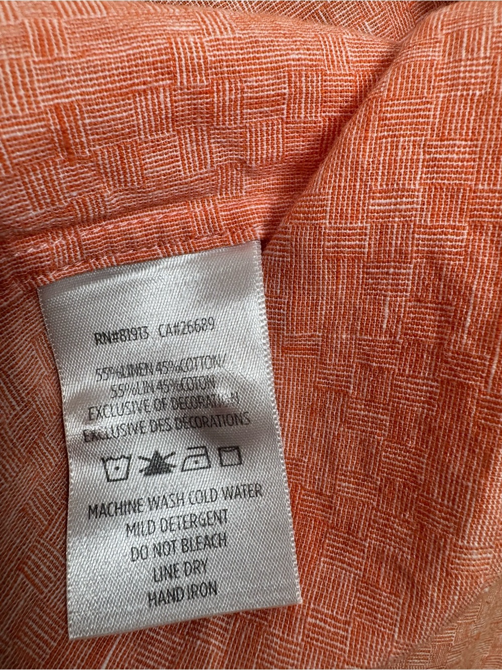 Robert Graham Linen Coral Short Sleeve Button-Down Shirt SZ L - Picture 7 of 11